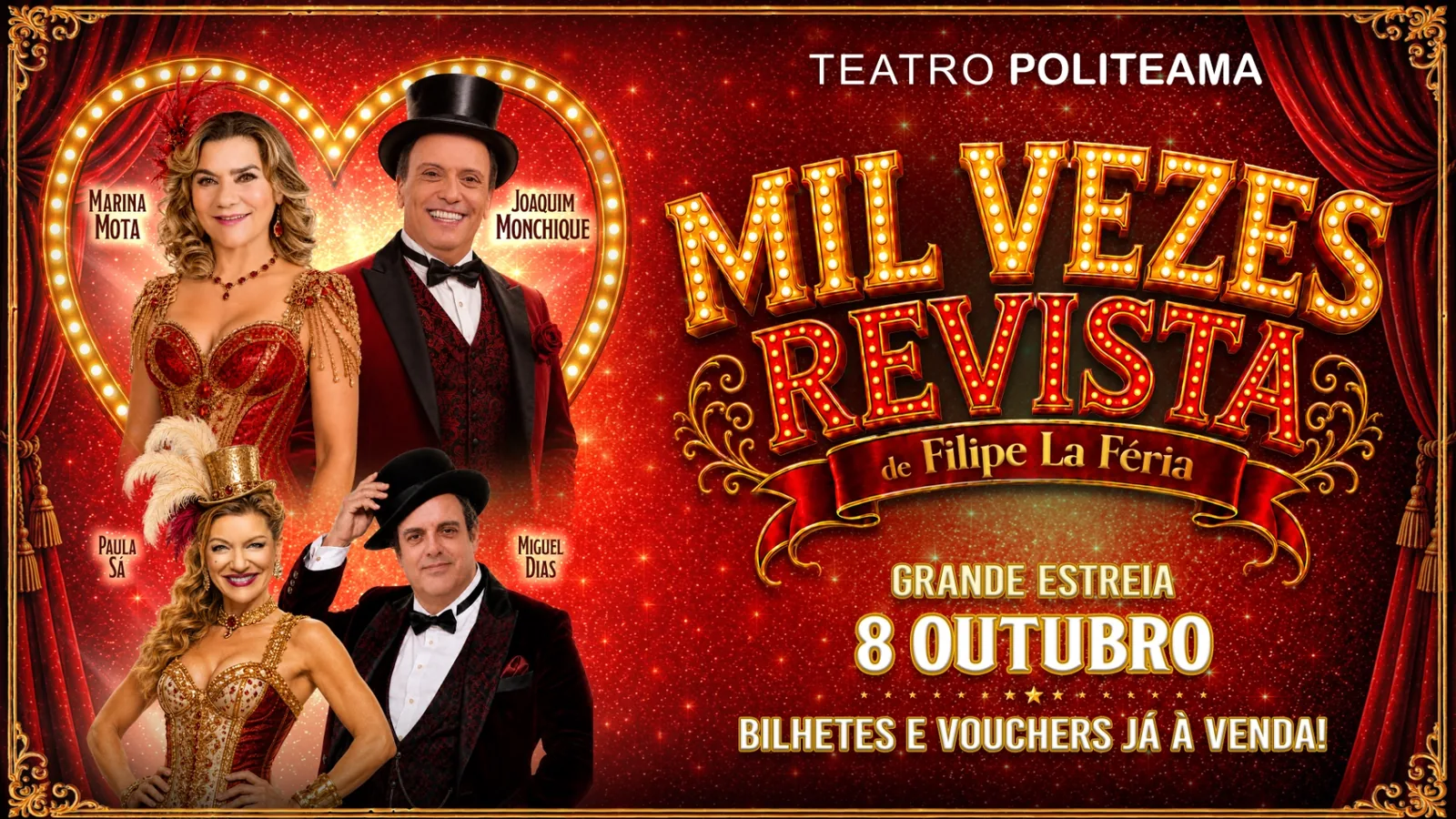 Cartaz de Mil Vezes Revista, no Teatro Politeama